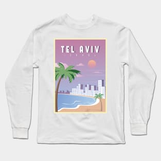 Tel Aviv, Israel - Vintage Travel Poster Long Sleeve T-Shirt